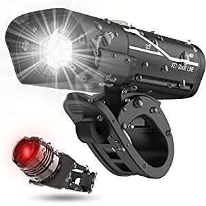 [Updated 2021 Version] USB Rechargeable Super Bike Headlight and Back Light Set, Runtime 10+ Hours 600 Lumen Bright?