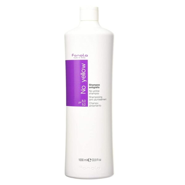 Fanola No Yellow Shampoo With Purple Violet Pigments To Eliminate Unwanted Yellow Tones & Brassiness In Platinum, Light Blonde, Gray, Bleached, or...