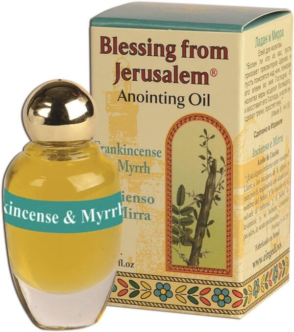 Ein Gedi Frankincense and Myrrh Anointing Oil for Prayer with Biblical Spices, 0.4 fl oz | 12 ml